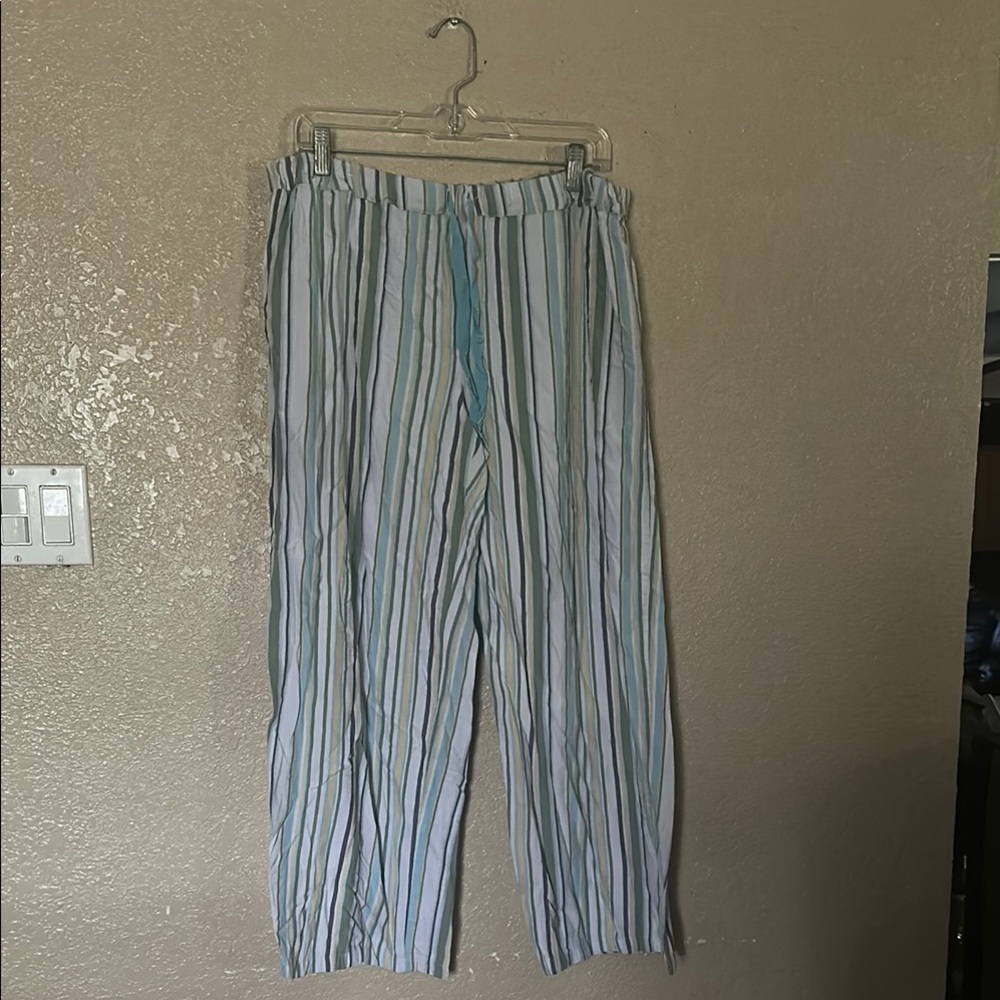 Loft large  pajamas pants Striped Blue and White